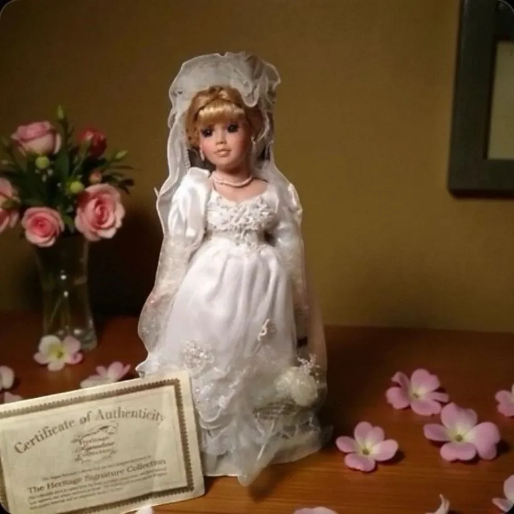 The Heritage Signature Collection Porcelain Bride Doll Caitlan’s Wedding Day COA
